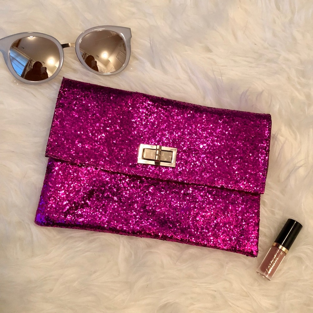 Mossimo Hot Pink Sparkle Clutch